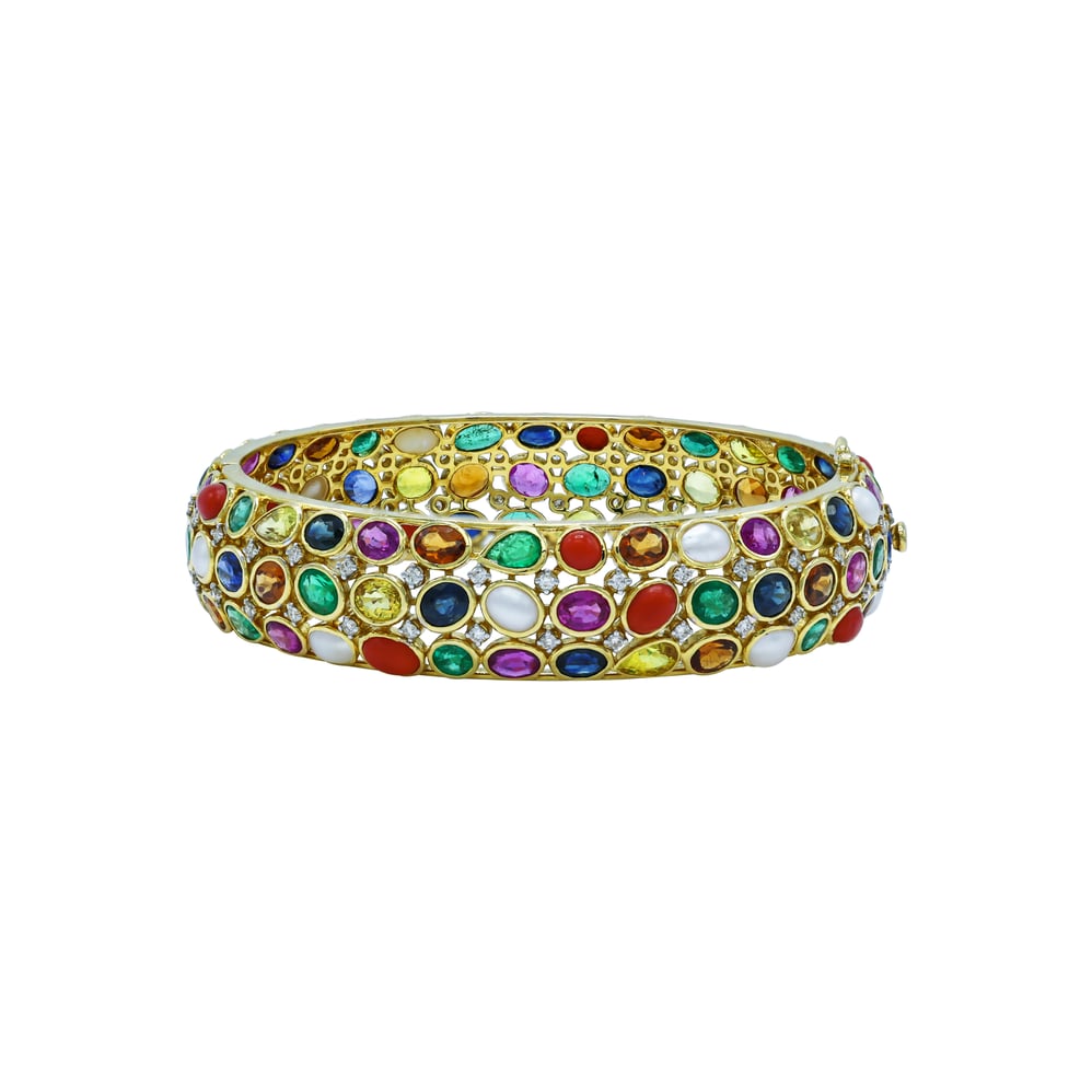 Bangle with Vibrant Navratana Stones